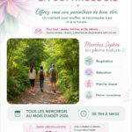 Affiche pour une marche méditative pour le Mois d'Août 2026